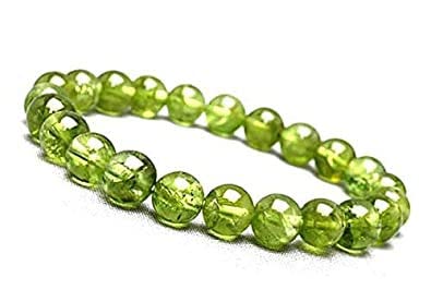 Divinity Crystals Peridot Crystal Bracelet - Natural Semi Precious Gemstone, 8mm Round Beads for Reiki Healing, Crystal Healing, and Chakra Balance Default Title